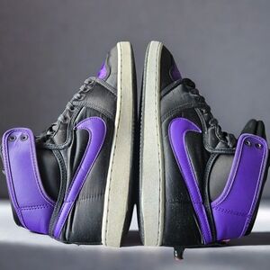 Nike Air Jordan 1 KO High Shoes Black Field Purple Men Sz 8.5 Rare DO5047-005